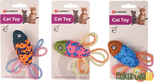 Flamingo Asli Balık Peluş Kumaş Kedi Oyuncağı Karışık Renkli 12.5 Cm