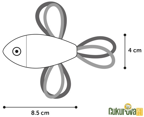 Flamingo Asli Balık Peluş Kumaş Kedi Oyuncağı Karışık Renkli 12.5 Cm