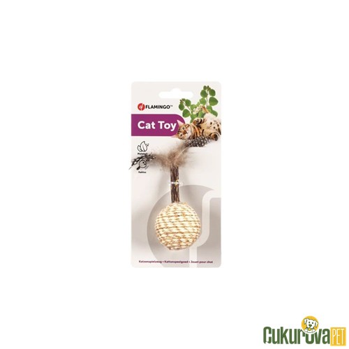 Flamingo Navajo Hasır Tüylü Topaç Kedi Oyuncağı 13.5 Cm
