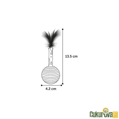 Flamingo Navajo Hasır Tüylü Topaç Kedi Oyuncağı 13.5 Cm