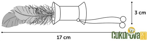 Flamingo Kırk Renkli Tüylü Zilli Makara Kedi Oyuncağı Karışık Renkli 17 Cm - 1 Adet