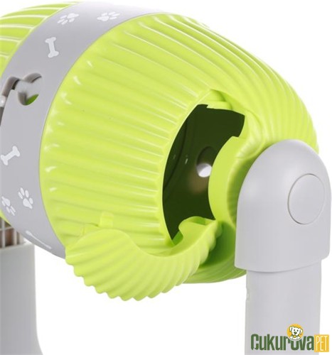 Flamingo Bent Dönebilen Tabaklı Ödül Maması Dispanseri Kedi & Köpek Oyuncağı Açık Yeşil & Gri - 31 x 25 x 26 Cm