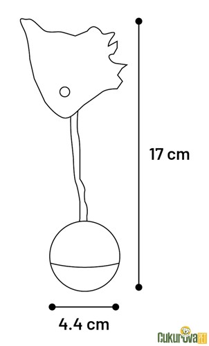 Flamingo Fiba Tüylü Dönen Plastik Kedi Topu Karışık Renkli 17 x 4.4 Cm