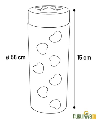 Flamingo Deru Silindir Ödül Maması Dispanseri Kedi & Köpek Oyuncağı Bej - 15 x 5.8 Cm