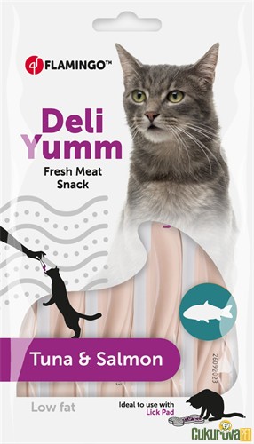 FLAMINGO DELİ YUMM TUNA VE SOMONLU LİKİT KEDİ ÖDÜLÜ 5 x 90 GR