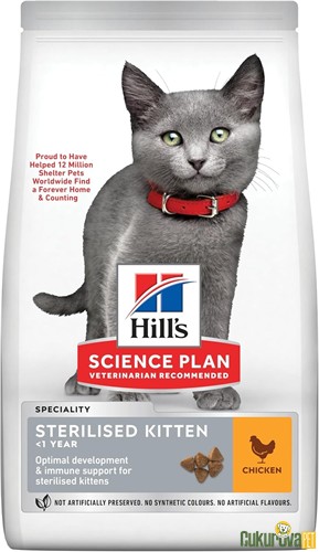 HILL'S KITTEN STERILISED TAVUKLU YAVRU KEDİ MAMASI 1.5 KG