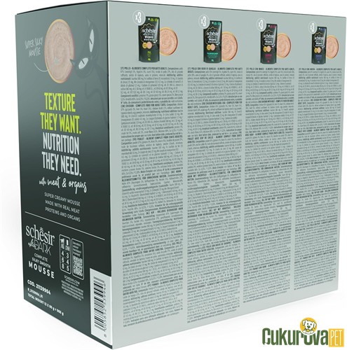 Schesir After Dark Velvet Mousse Karışık Çeşitli Yetişkin Kedi Yaş Maması 80 Gr - 12 Adet