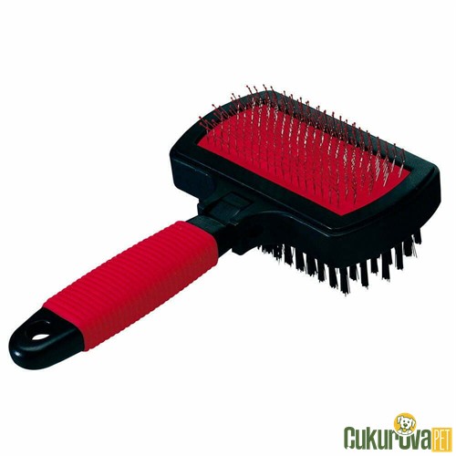 FERPLAST GRO 5982 ÇİFT TARAFLI KEDİ & KÖPEK TARAMA FIRÇASI 17 CM