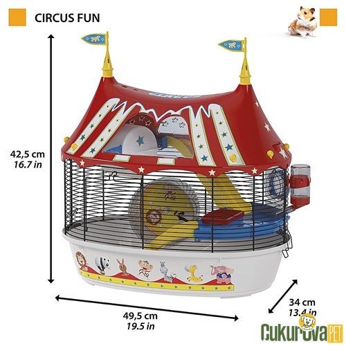 Ferplast Circus Fun Hamster Kafesi Siyah - 49 x 34 x 42 Cm