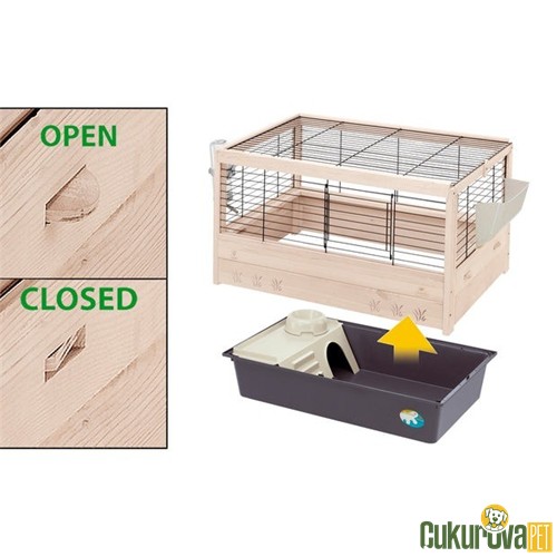 Ferplast Arena 100 Ahşap Tavşan Kafesi 100 x 62.5 x 51 Cm