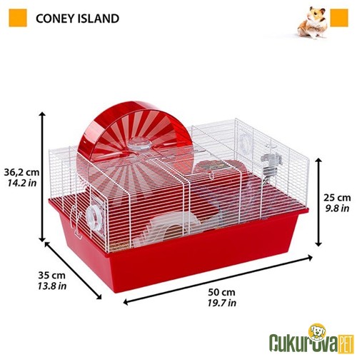 Ferplast Coney Island Hamster Kafesi Beyaz - 50 x 35 x 25 Cm