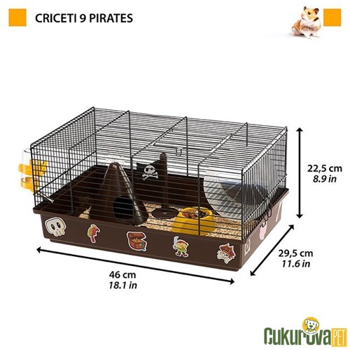 Ferplast Cricetti 9 Pirates Korsan Temalı Kemirgen Kafesi̇ 46 x 29.5 x 22.5 Cm