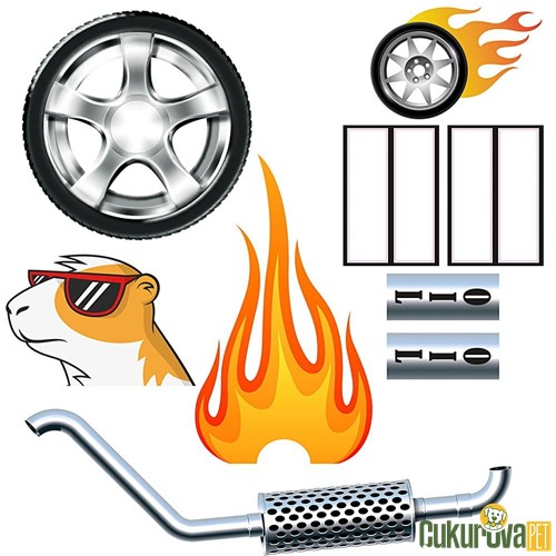 Ferplast Dragster Yarış Arabası Temalı Hamster Kafesi 50 x 35 x 25 Cm