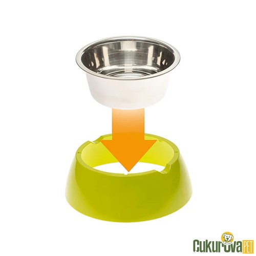 Ferplast Jolie Kedi & Köpek Çelik Mama ve Su Kabı M, Yeşil - 850 Ml