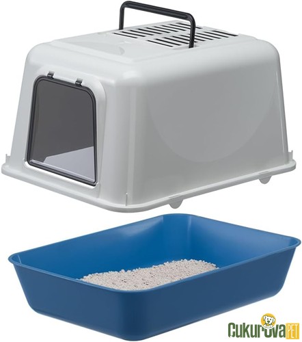 Ferplast Clear Cat 20 Kapalı Kedi Tuvaleti Karışık Renkli 39.5 x 52.5 x 38 Cm