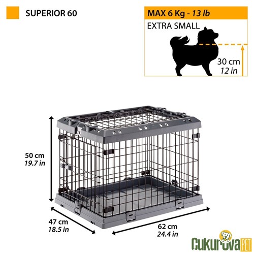 Ferplast Superior 60 Kedi & Köpek Taşıma Kafesi 62 x 47 x 50 Cm