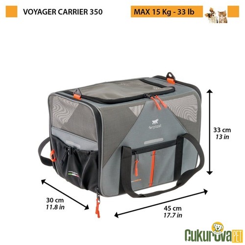 Ferplast Voyager Kedi & Köpek Taşıma Çantası 30 x 45 x 33 Cm