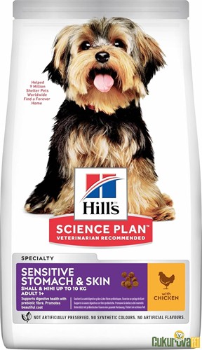 Hill's Science Plan Sensitive Stomach & Skin Tavuklu Küçük Irk Yetişki̇n Köpek Maması 1.5 Kg