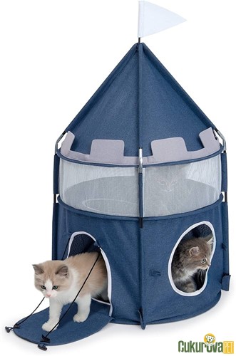 CATIT VASPER KALE KEDİ OYUN EVİ - MAVİ - 48 x 85 CM