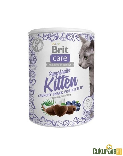 BRIT CARE SUPERFRUITS HİNDİSTAN CEVİZLİ VE YABAN MERSİNLİ YAVRU KITIR KEDİ ÖDÜL TABLETİ 100 GR