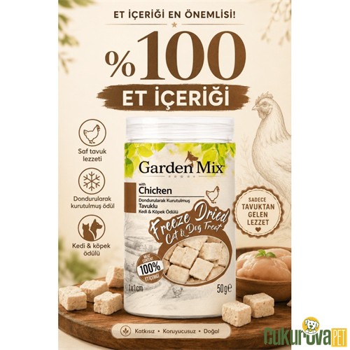 Gardenmix Freeze Dried Tavuklu Kedi & Köpek Ödül Maması 50 Gr