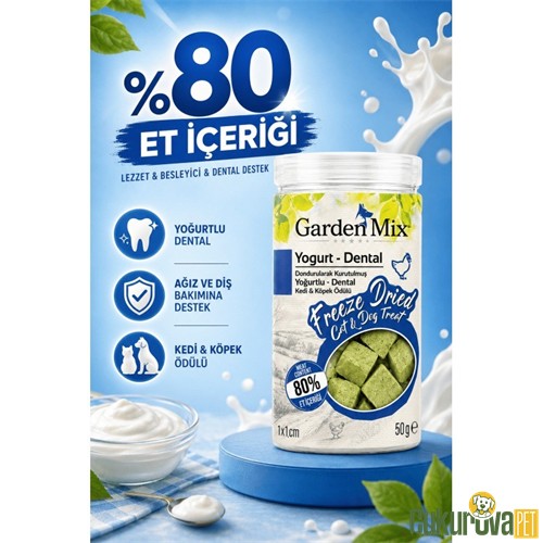 Gardenmix Freeze Dried Yoğurtlu ve Dental Kedi & Köpek Ödül Maması 50 Gr