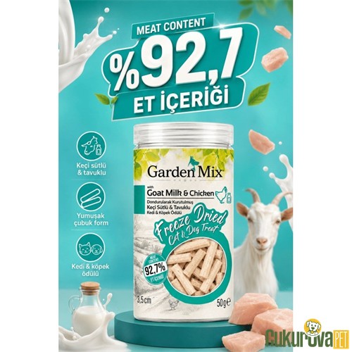 Gardenmix Freeze Dried Keçi Sütlü ve Tavuklu Kedi & Köpek Ödül Maması 50 Gr