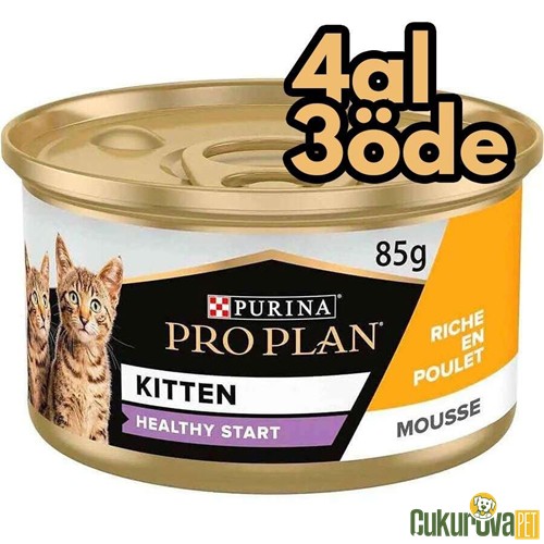 Pro Plan Kitten Healty Start Tavuklu Yavru Kedi Yaş Maması 85 Gr - 4 Al 3 Öde