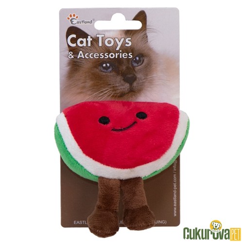 EASTLAND KEDİ OYUNCAK CATNIPLI HIŞIRTILI PELUŞ KARPUZ 8.5 CM