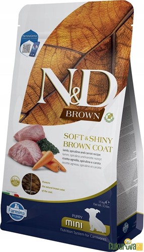 N&D Brown Kuzulu Spirulinalı Mini Yavru Köpek Maması 1.5 Kg