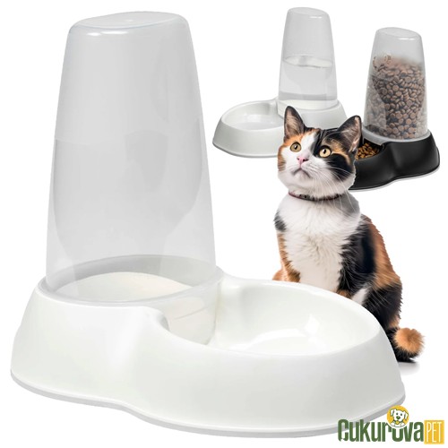 MODERNA KEDİ & KÖPEK SENSIFLO HAZNELİ MAMA & SU KABI - BEYAZ - 1.5 L