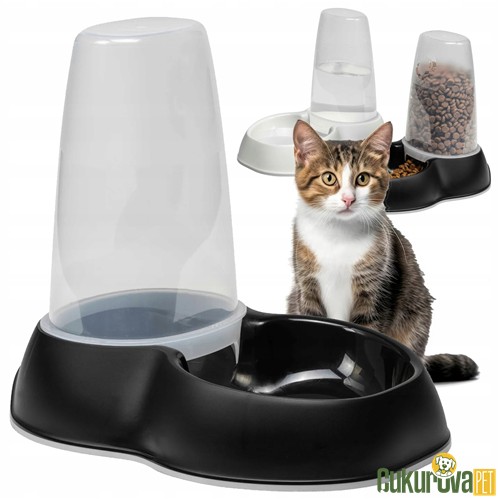 MODERNA KEDİ & KÖPEK SENSIFLO HAZNELİ MAMA & SU KABI - SİYAH - 1.5 L 