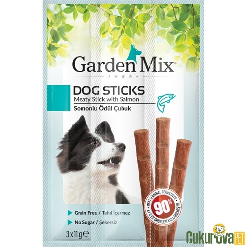 GardenMix Dog Sticks Somonlu Köpek Ödül Çubuğu 3 x 11 Gr