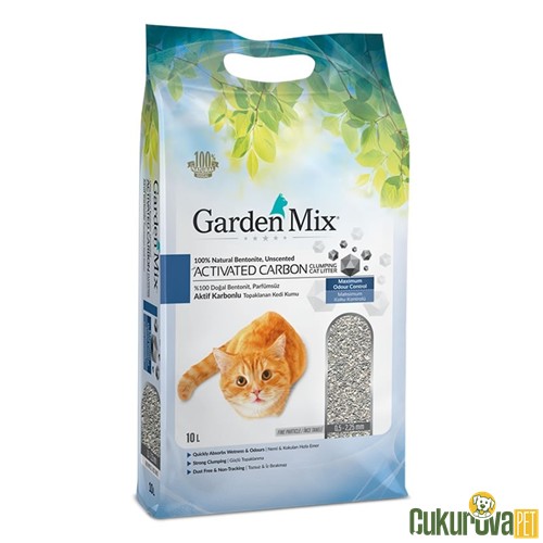 GardenMix Activated Carbon Aktif Karbonlu Bentonit Kedi Kumu 10 L