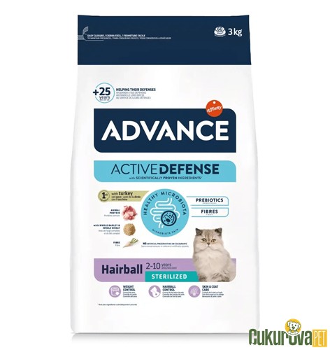 Advance Hairball Sterilised Hindili Kısırlaştırılmış Kedi Maması 3 Kg