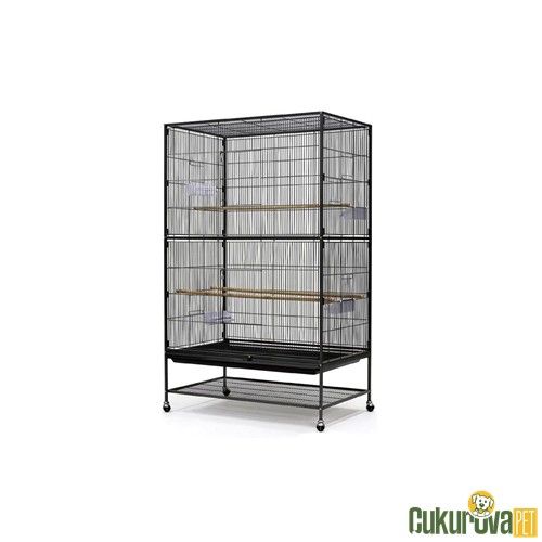 Dayang Ayaklı Dikdörtgen Kuş Kafesi Siyah - 90 x 58.4 x 152.4 Cm