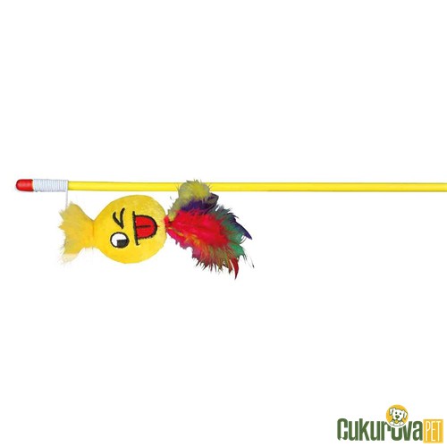 Trixie Peluş Emoji Tüylü Kedi Oltası Karışık Çeşitli 50 Cm - 1 Adet