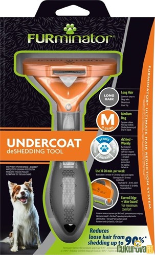 Furminator UnderCoat Long Hair Uzun Tüylü Köpek Tarağı M - 6.7 Cm