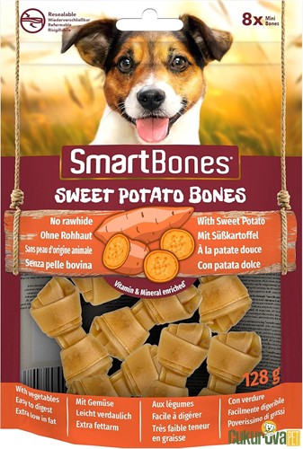 SmartBones Sweet Potato Bones Tatlı Patatesli Köpek Ödül Kemiği 8 Adet - 128 Gr