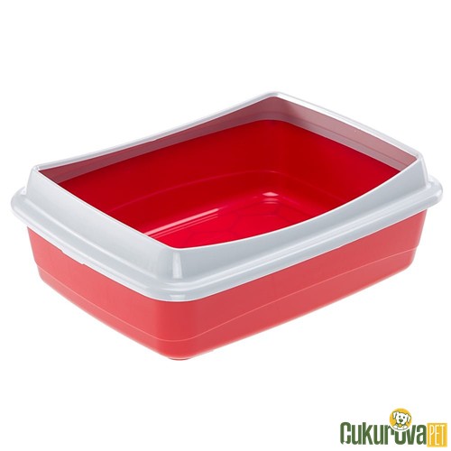 Ferplast Nip Plus Açık Kedi Tuvaleti Pembe - Beyaz 47 x 36 x 15.5 Cm