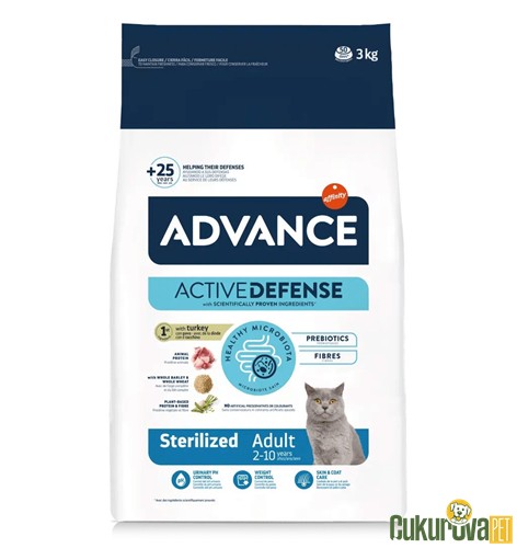 Advance Sterilised Hindili Kısırlaştırılmış Kedi Maması 3 Kg