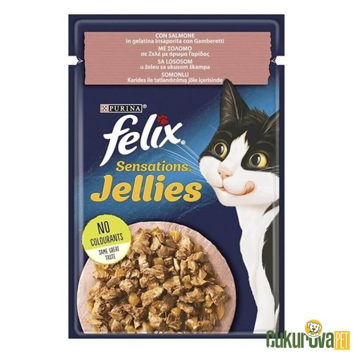 Felix Adult Somonlu ve Karidesli Yetişkin Kedi Yaş Maması 85 Gr
