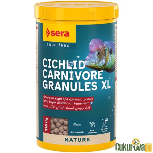 Sera Cichlid Carnivore Granules Xl Nature Granül Yem 1000 Ml - 330 Gr