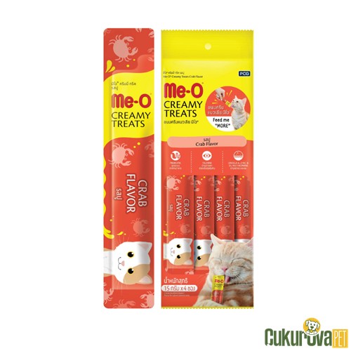 Me-O Creamy Treats Tavuklu ve Yengeçli Kedi Ödül Kreması 4 x 15 Gr
