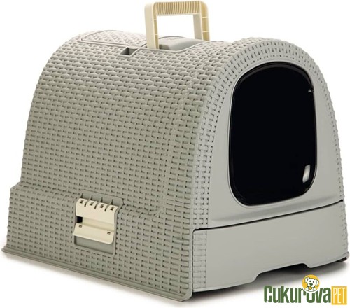 Karlie Çekmeceli Plastik Kedi Tuvaleti Gri 51 x 38.5 x 39.5 Cm