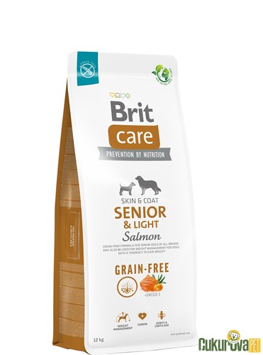 Brit Care Skin&Coat Senior&Light Somonlu Yaşlı Köpek Maması 12 Kg