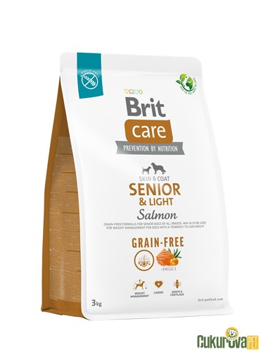 Brit Care Skin&Coat Senior&Light Somonlu Yaşlı Köpek Maması 3 Kg