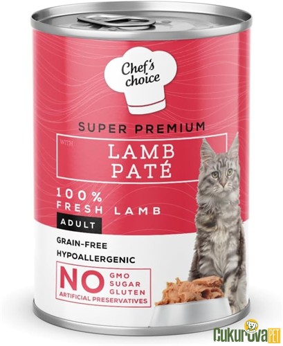 Chef's Choice Super Premium Pate Kuzu Etli Yetişki̇n Kedi Yaş Maması 400 Gr