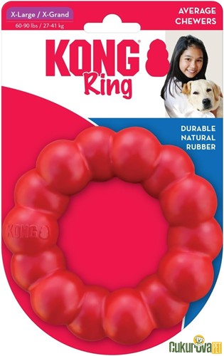 Kong Ring Kauçuk Halka Köpek Oyuncağı Kırmızı - XL / 13 Cm