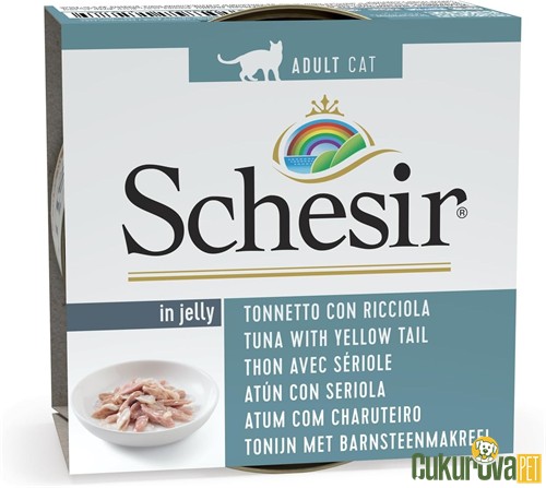 Schesir In Jelly Ton Balıklı ve Sarı Kuyruk Balıklı Yetişkin Kedi Yaş Maması 85 Gr